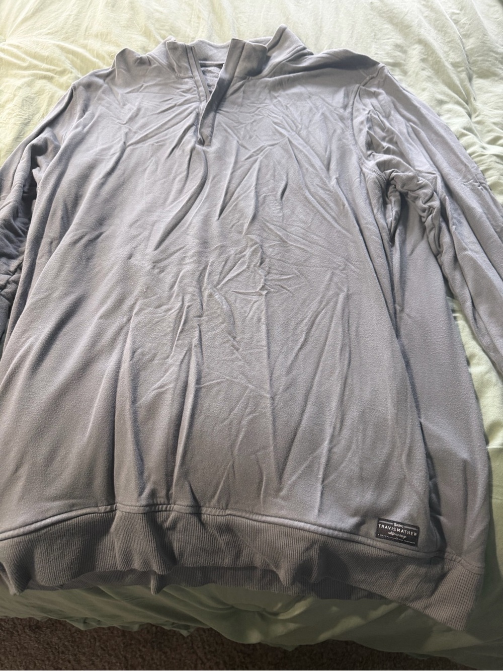 Travis Mathew Men's Light Gray Zip-Up Sweater
